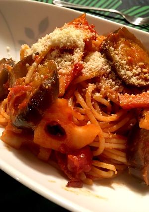 アンナマンマで長茄子と蓮根のパスタ-レシピのメイン写真