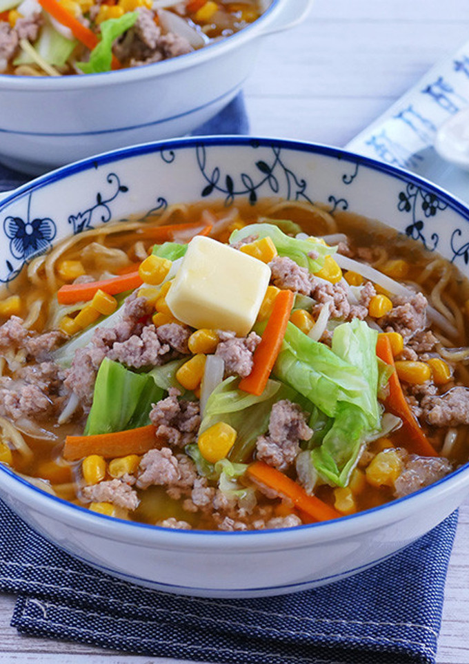 ひき肉を使った味噌バター煮込みラーメン-レシピのメイン写真