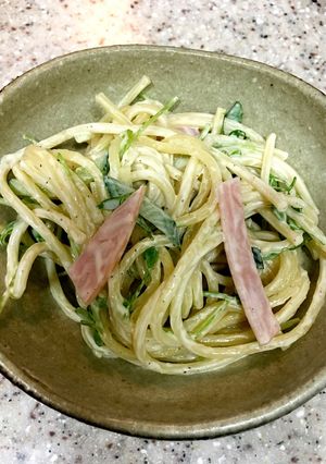 子どもが食べる簡単豆苗サラスパ-レシピのメイン写真