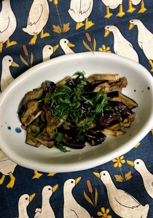 ナスと舞茸のバターポン酢炒め-レシピのメイン写真