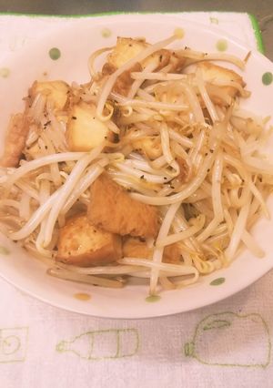 もやし厚揚げ、手抜きバターポン酢炒め-レシピのメイン写真