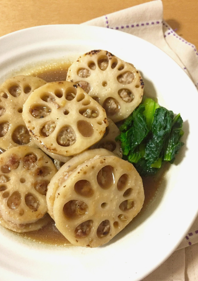 れんこん肉はさみのオイスターソース煮-レシピのメイン写真