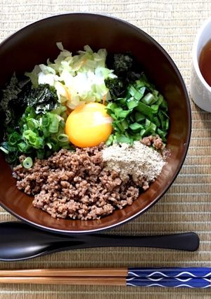 作り置き肉そぼろ→台湾混ぜそば(全卵)-レシピのメイン写真