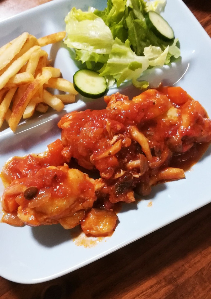 超簡単　手羽元のトマト煮込み-レシピのメイン写真