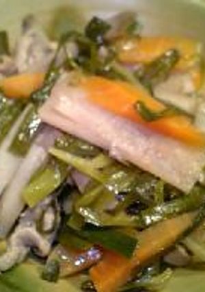 根菜と豚肉の酢炒め-レシピのメイン写真