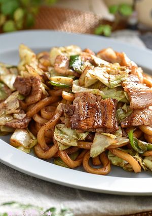 回鍋肉焼きうどん♪-レシピのメイン写真