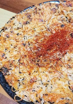 簡単酒肴☆大判パスタせんべい（明太味）-レシピのメイン写真