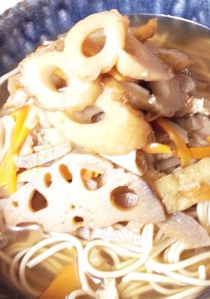 根菜類と竹輪蕎麦-レシピのメイン写真