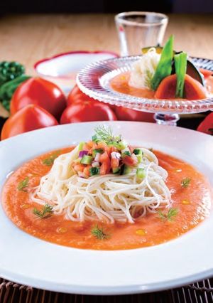 トマトとそうめんの冷製パスタ風-レシピのメイン写真