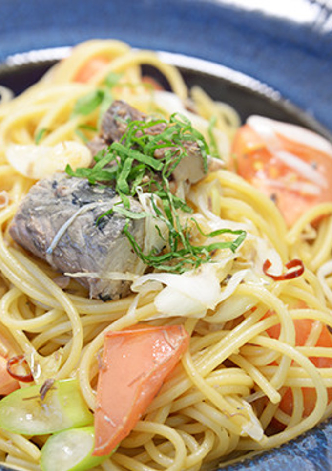 トマトと鯖缶で簡単和風パスタ-レシピのメイン写真