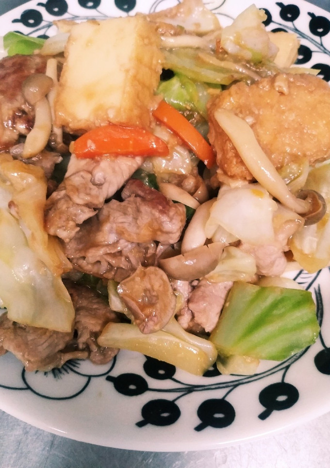 簡単に♪厚揚げと豚肉の味噌炒め♪-レシピのメイン写真