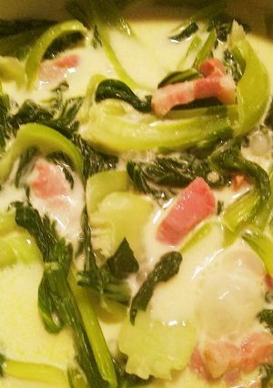 スープ仕立てのチンゲン菜のクリーム煮-レシピのメイン写真