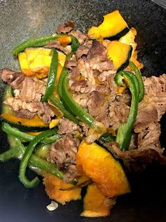 かぼちゃと牛肉のバター醤油炒め-レシピのメイン写真