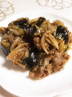 ゴマが決め手♡茄子と豚肉の甘酢炒め-レシピのメイン写真