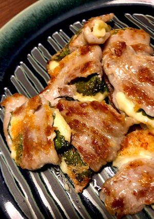 豚バラのチーズえごまの挟み焼〜キムチ添え-レシピのメイン写真