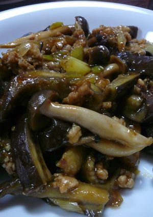 茄子キノコひき肉炒め-レシピのメイン写真