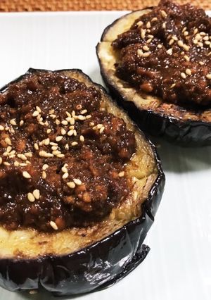 米ナスの肉味噌のせ-レシピのメイン写真