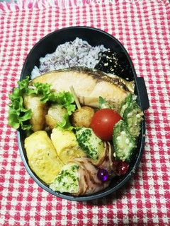 高校男子弁当♡鮭弁当9/20-レシピのメイン写真