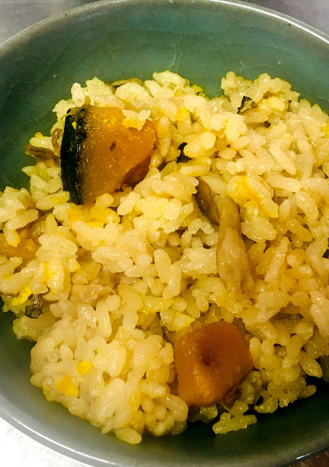 かぼちゃとキノコの炊き込みご飯-レシピのメイン写真