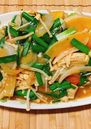 かぼちゃとえのき炒め【焼肉のたれ】-レシピのメイン写真