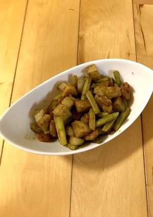 アスパラ☆じゃが芋☆エビのカレー炒め-レシピのメイン写真