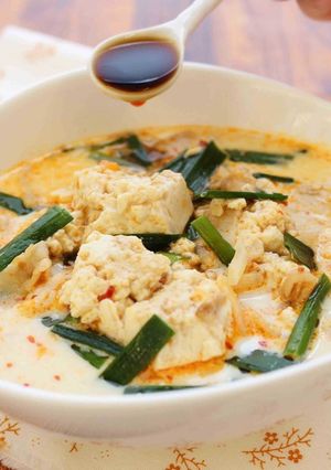 くずし豆腐の豆乳まろやかスープ-レシピのメイン写真