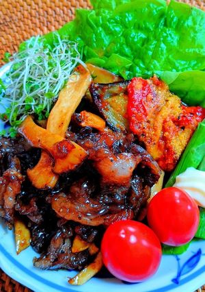 牛肉とエリンギのバルサミコソース炒め-レシピのメイン写真