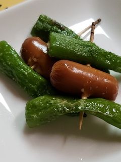 おつまみに♪ししとうとチーズの一口串焼き-レシピのメイン写真
