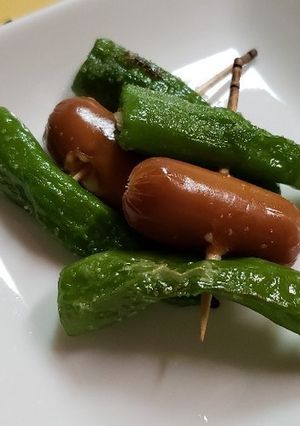 おつまみに♪ししとうとチーズの一口串焼き-レシピのメイン写真