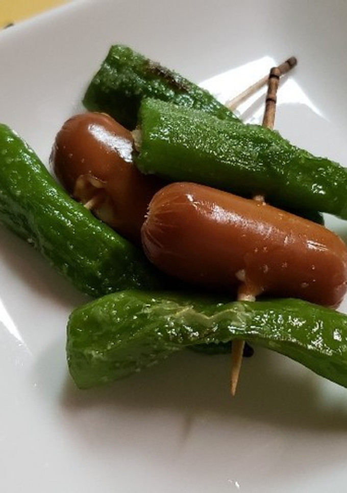 おつまみに♪ししとうとチーズの一口串焼き-レシピのメイン写真