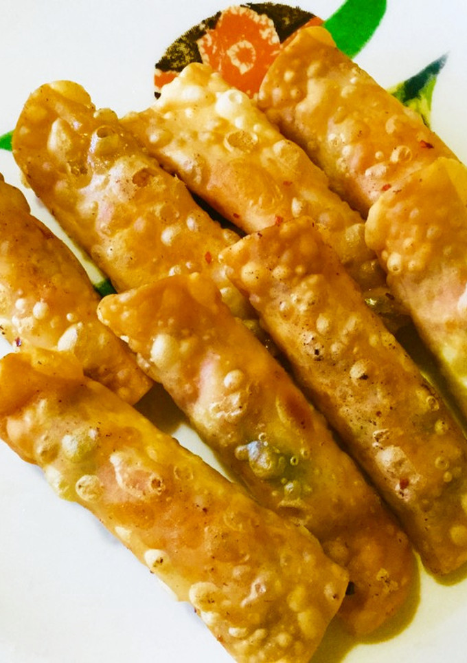 ♪餃子の皮で節約/辛旨キムチーズ巻き揚げ-レシピのメイン写真