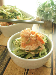 3分で完成!きゅうりの崩し豆腐キムチ和え-レシピのメイン写真