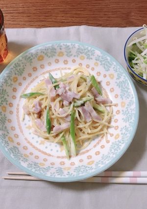 簡単アスパラベーコンのクリームパスタ-レシピのメイン写真