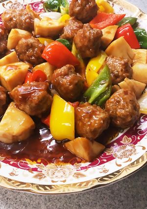 豚ひき肉で！簡単本格酢豚団子-レシピのメイン写真