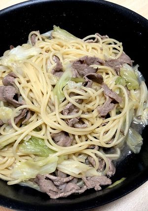 キャベツと牛肉のパスタ-レシピのメイン写真