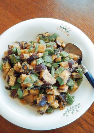 ナスといんげんのシソ風味味噌炒め-レシピのメイン写真