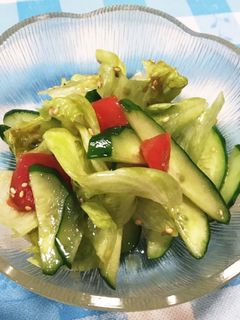 きゅうりとレタスとトマトの中華風サラダ-レシピのメイン写真