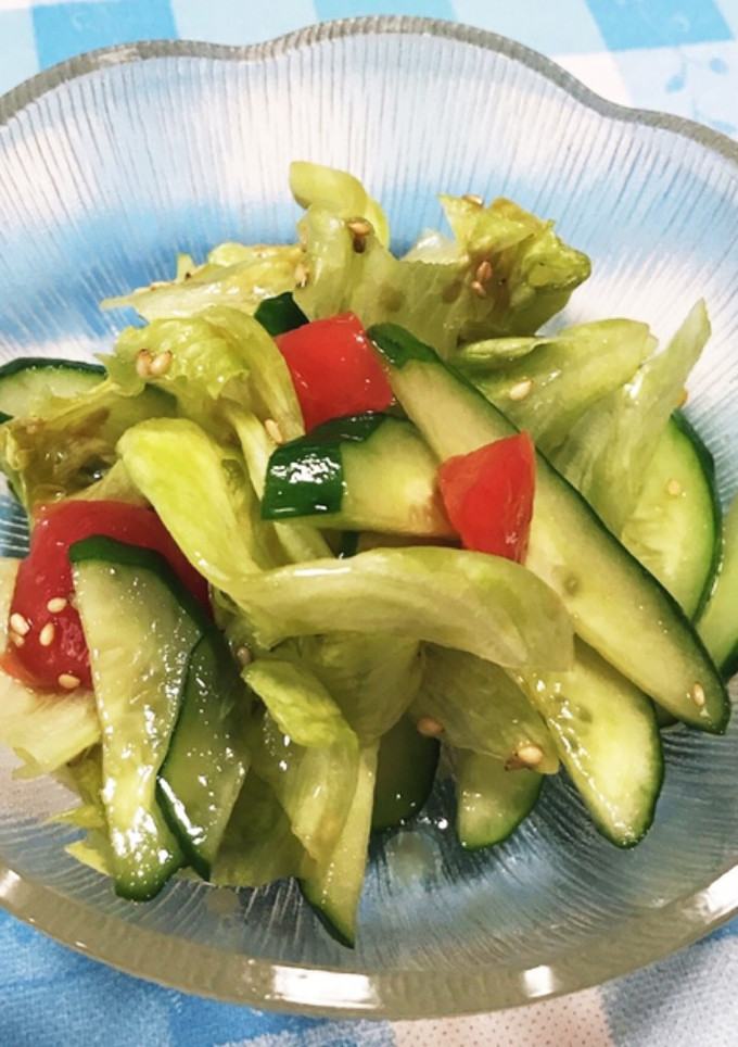 きゅうりとレタスとトマトの中華風サラダ-レシピのメイン写真