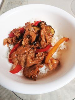 豚肉となすの照り焼きどんぶり-レシピのメイン写真
