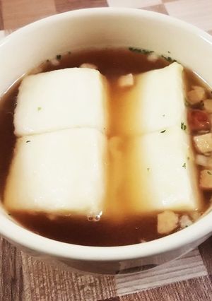 高野豆腐でお手軽オニオングラタンスープ風-レシピのメイン写真