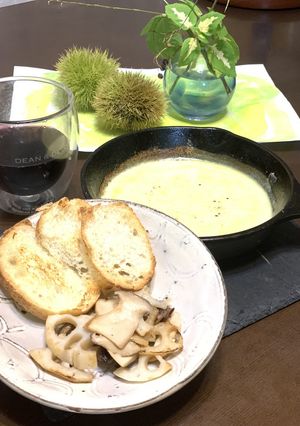 蓮根とエリンギのソテー&チーズフォンデュ-レシピのメイン写真