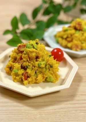 枝豆入り☆かぼちゃとソーセージのサラダ-レシピのメイン写真