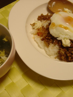 レンジでスピードレシピ☆そぼろ丼温玉のせ-レシピのメイン写真