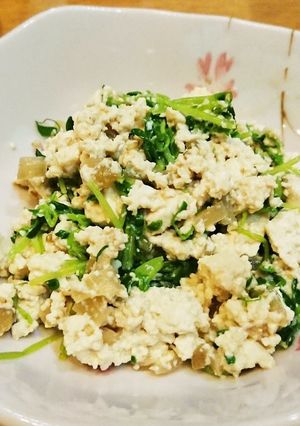 豆苗とザーサイの白和え-レシピのメイン写真