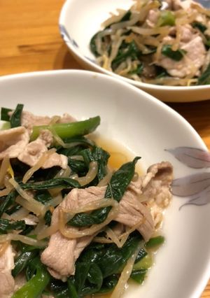 ご飯にも★ピリ辛な豚肉ニラもやし和え-レシピのメイン写真
