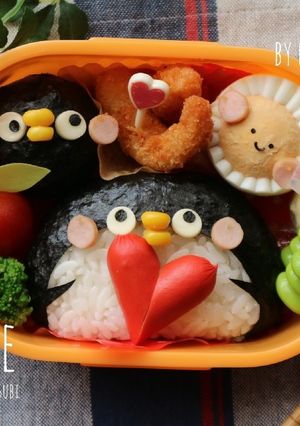 ペンギン親子むすび弁当☆キャラ弁おにぎり-レシピのメイン写真