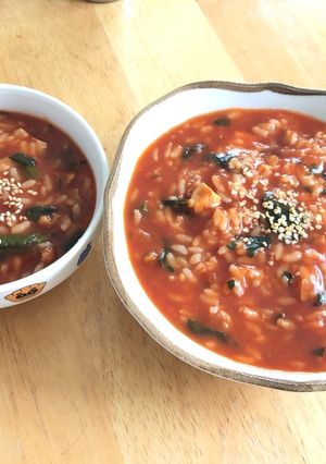 トマトジュースで中華リゾット-レシピのメイン写真