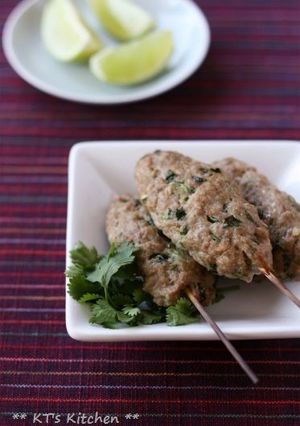 パクチーと豚ひき肉のエスニック串焼き-レシピのメイン写真