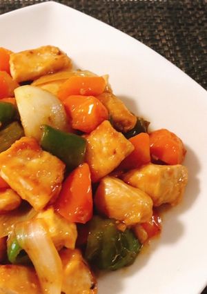 鶏胸肉で揚げないヘルシー酢鶏！！-レシピのメイン写真