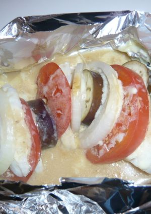 夏野菜とたらのオイマヨホイル焼き-レシピのメイン写真